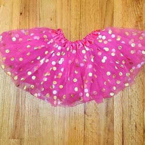 Girls pink and gold circle tutu skirt
